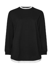 Yours Curve Black 100% Cotton 2 In 1 Jumper - Image 4 of 4