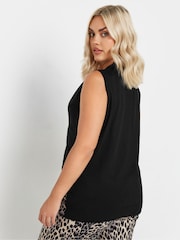 Yours Curve Black Knitted Button Vest - Image 4 of 6