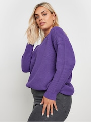 Yours Curve Purple Essential Jumper - Image 4 of 6