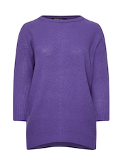 Yours Curve Purple Essential Jumper - Image 6 of 6