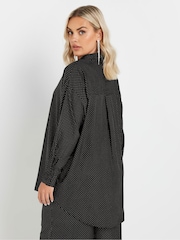 Yours Curve Black Glitter Co-Ord Shirt - Image 3 of 5