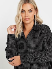 Yours Curve Black Glitter Co-Ord Shirt - Image 4 of 5