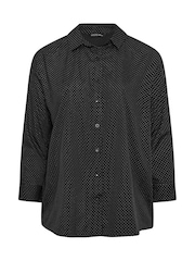 Yours Curve Black Glitter Co-Ord Shirt - Image 5 of 5