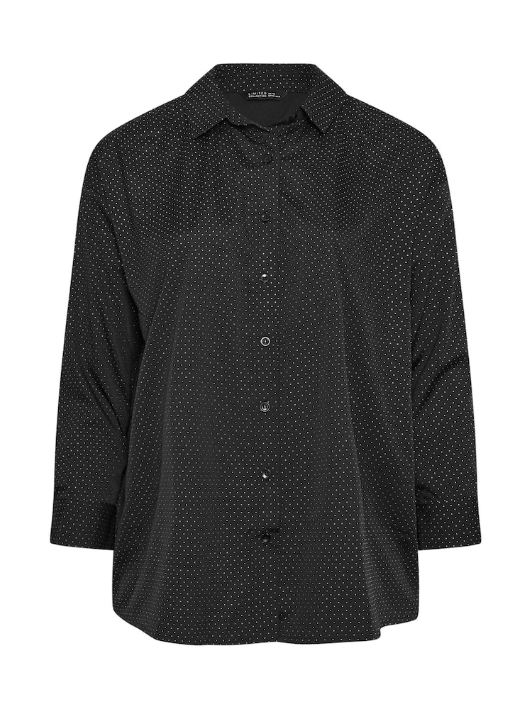 Yours Curve Black Glitter Co-Ord Shirt - Image 5 of 5