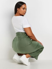 Yours Curve Green Coated Midaxi Front Slit Skirt - Image 5 of 6