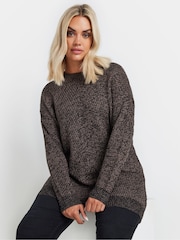 Yours Curve Brown Twist Jumper - Image 1 of 5