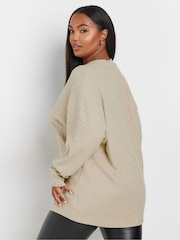 Yours Curve Natural Ribbed Soft Touch Jumper - Image 3 of 5