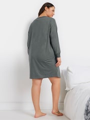Yours Curve Grey Disco Diva Long Sleeve Nightdress - Image 3 of 5