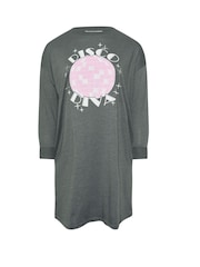 Yours Curve Grey Disco Diva Long Sleeve Nightdress - Image 5 of 5