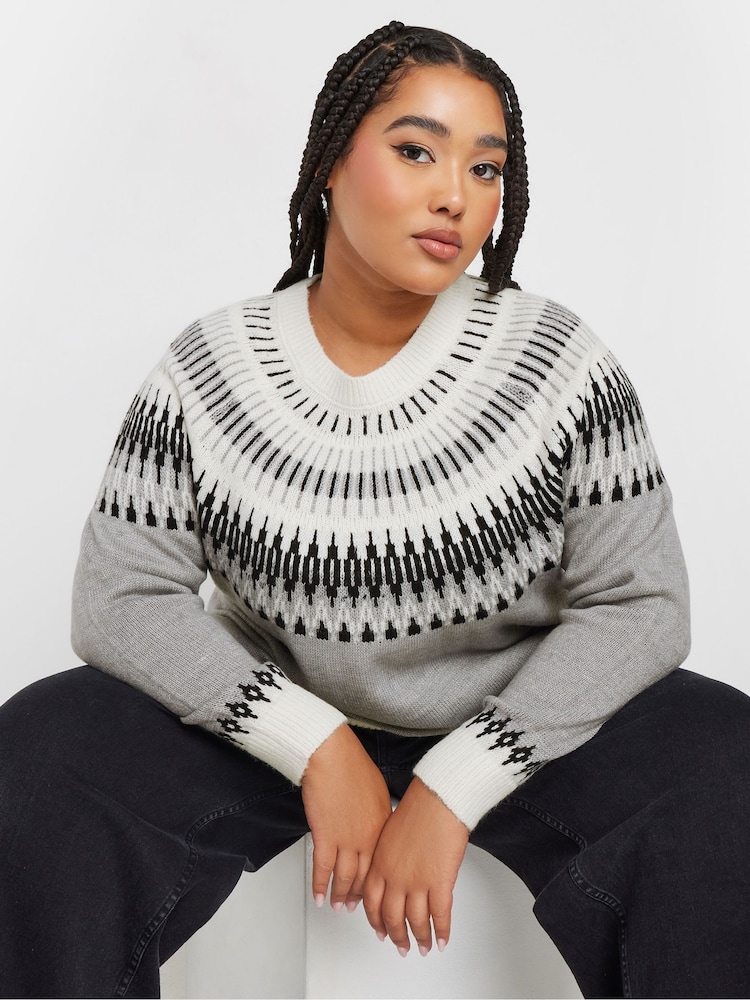 Yours Curve Black Fairsle Jumper - Image 1 of 5