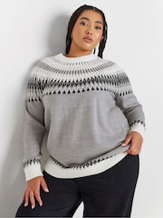 Yours Curve Black Fairsle Jumper - Image 2 of 5