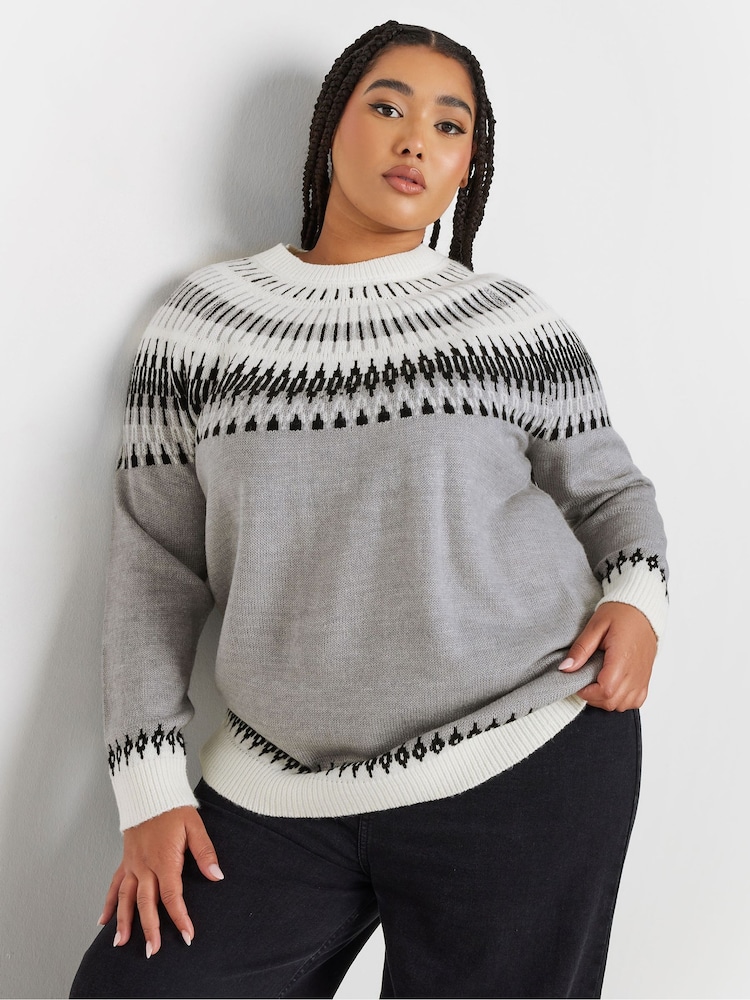 Yours Curve Black Fairsle Jumper - Image 2 of 5