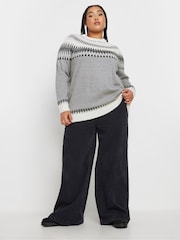 Yours Curve Black Fairsle Jumper - Image 3 of 5