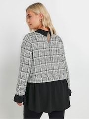 Yours Curve Black 2 In 1 Shirt Top - Image 4 of 6