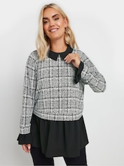 Yours Curve Black 2 In 1 Shirt Top - Image 5 of 6