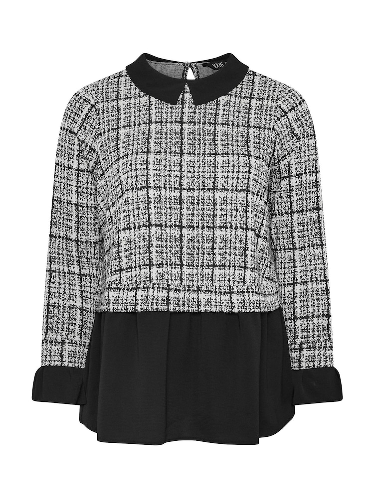 Yours Curve Black 2 In 1 Shirt Top - Image 6 of 6