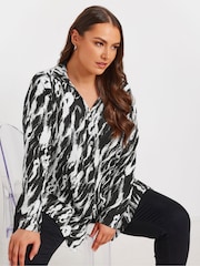 Yours Curve Black Textured Jersey Shirt - Image 1 of 5