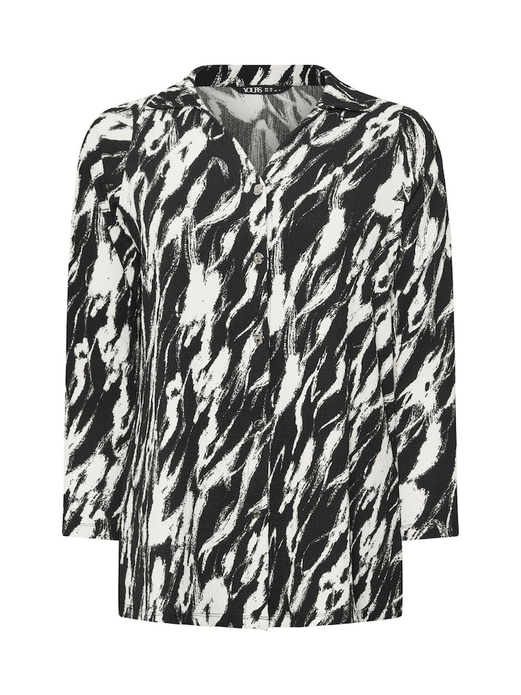 Yours Curve Black Textured Jersey Shirt - Image 5 of 5
