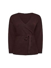 Yours Curve Purple Wrap Jumper - Image 5 of 5