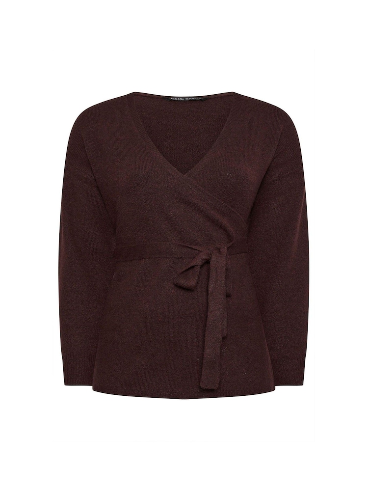 Yours Curve Purple Wrap Jumper - Image 5 of 5