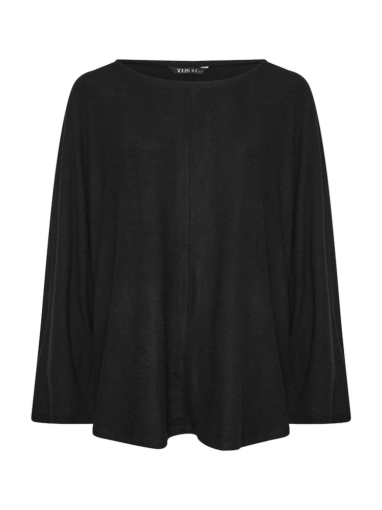 Yours Curve Black Batwing Sleeve Soft Touch Jumper - Image 5 of 5