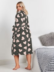 Yours Curve Fluffy Heart Shawl Collar Robe - Imagen 3 de 5