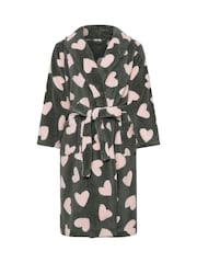 Yours Curve Fluffy Heart Shawl Collar Robe - Imagen 5 de 5