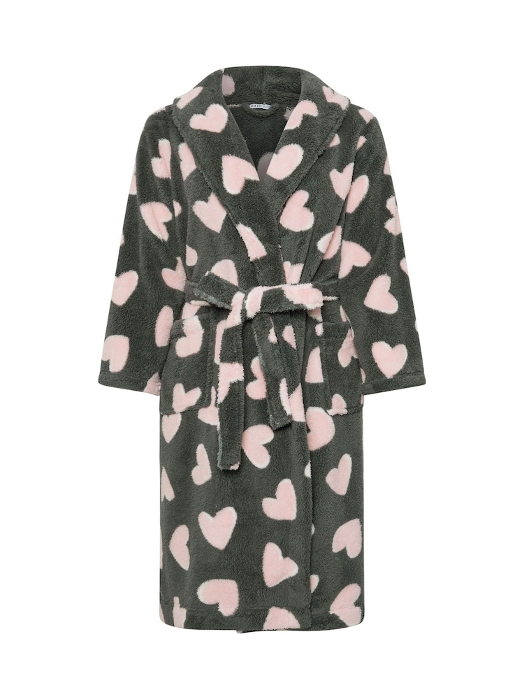 Yours Curve Fluffy Heart Shawl Collar Robe - Imagen 5 de 5