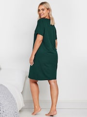 Yours Curve Green 100% Cotton Weekend Vibes Sleeptee Nighties - Image 3 of 5