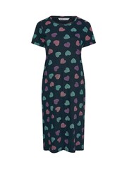 Yours Curve Blue Dotty Heart Midaxi 100% Cotton Nightdress - Image 5 of 5