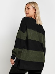 Yours Curve Green Elephant Stripe Jumper - Image 4 of 6