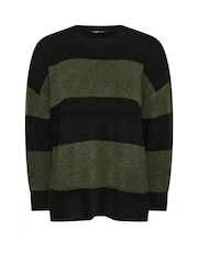 Yours Curve Green Elephant Stripe Jumper - Image 6 of 6