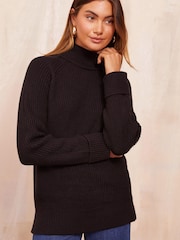 Friends Like These Black Cowl Neck Jumper - Image 1 of 4