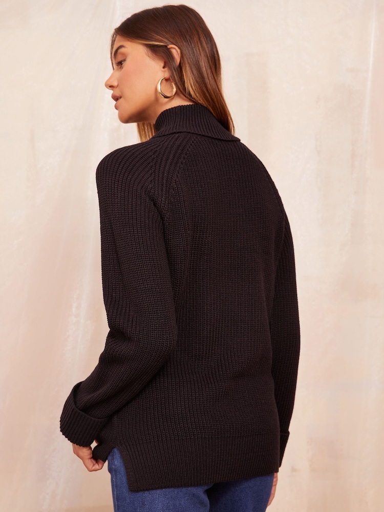 Friends Like These Black Cowl Neck Jumper - Image 4 of 4