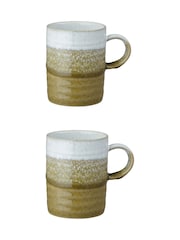 Denby Set of 2 Ochre Kiln Accents Ridged Mugs - Image 2 of 3