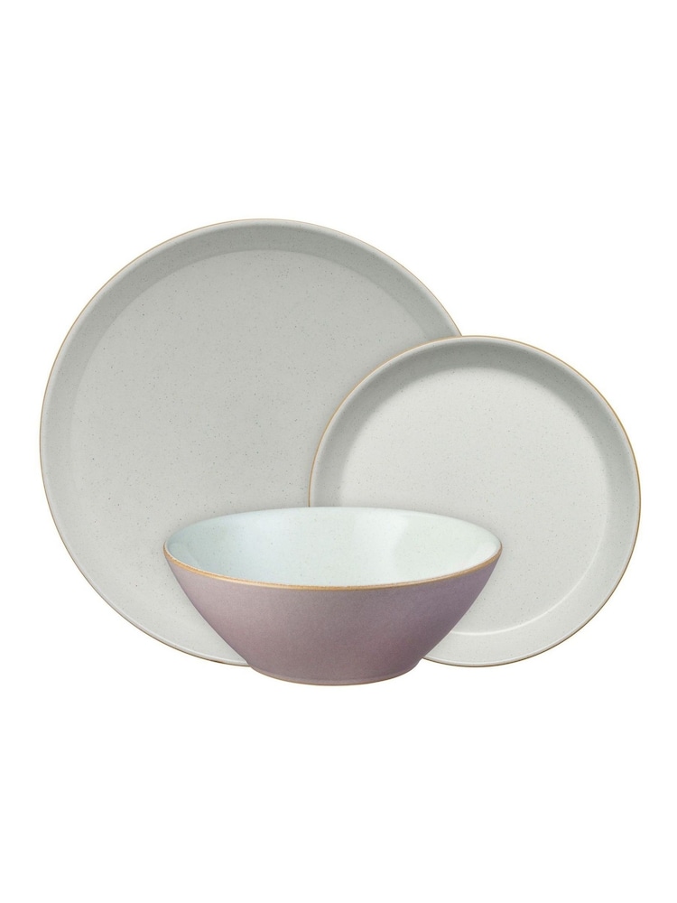 Denby 12 Piece Pink Impression Tableware Dinner Set - Image 2 of 5