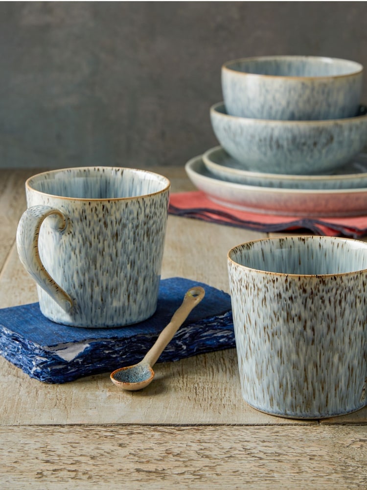 Denby Set of 2 Grey Halo Speckle Mugs - Image 1 of 3