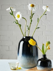 Denby Black Halo Large Barrel Vase - Image 1 of 4