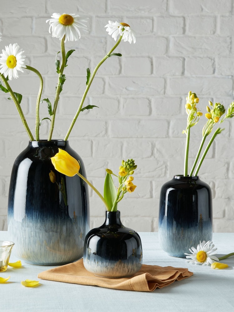 Denby Black Halo Large Barrel Vase - Image 4 of 4