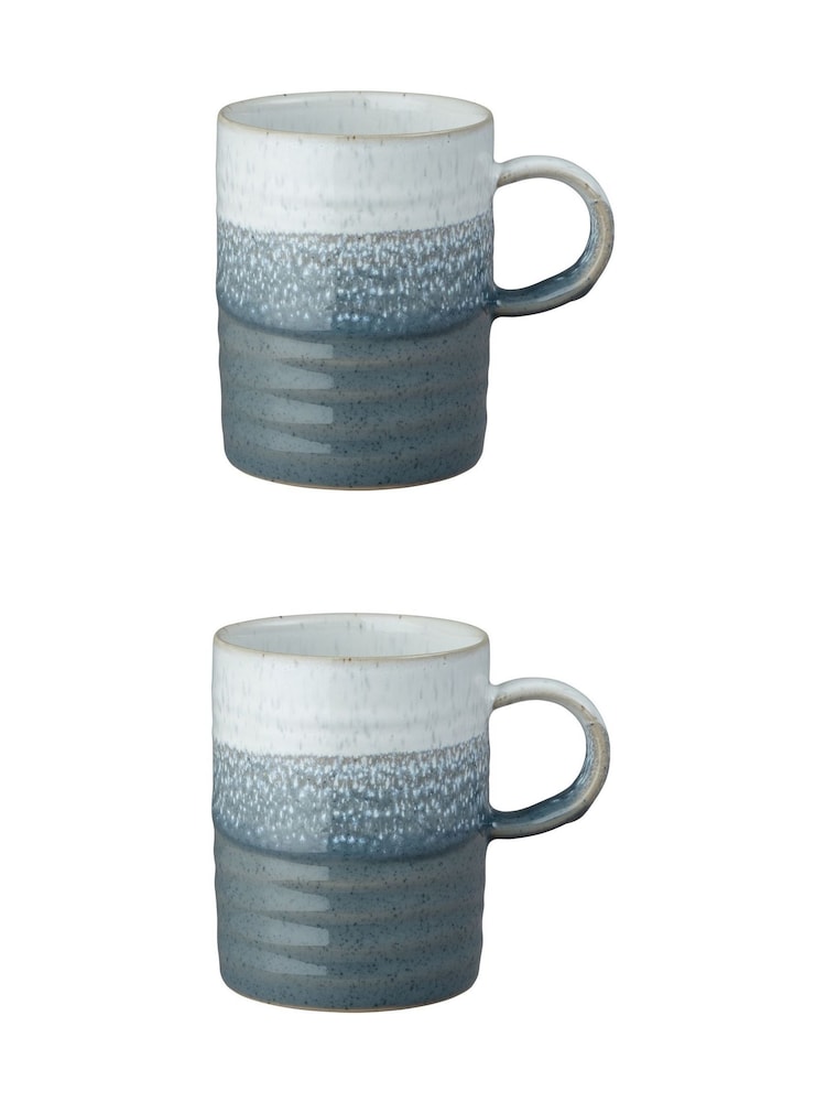 Denby Set of 2 Slate Kiln Accents Ridged Mugs - Image 2 of 3 Denby Set of 2 Slate Kiln Accents Ridged Mugs - Image 2 of 3