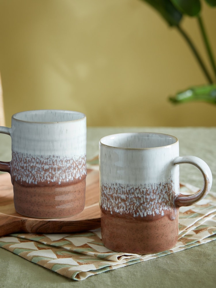 Denby Set of 2 Rust Kiln Accents Ridged Mugs - Image 1 of 3 Denby Set of 2 Rust Kiln Accents Ridged Mugs - Image 1 of 3
