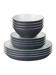 Denby 12 Piece Charcoal Blue Impression Tableware Dinner Set - Image 3 of 5