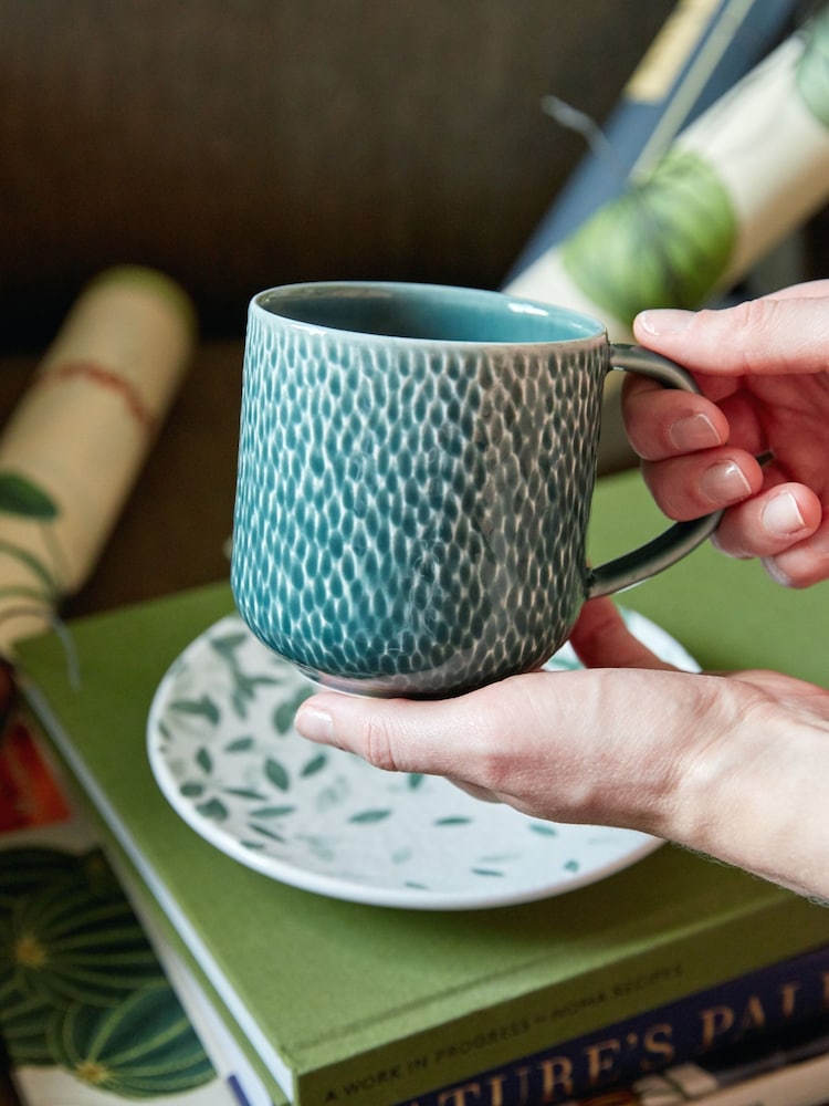 Denby Set of 2 Green Carve Large Mugs - Image 1 of 4