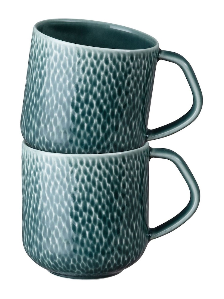 Denby Set of 2 Green Carve Large Mugs - Image 2 of 4