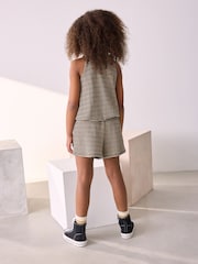Black & White Puffball Crochet 100% Cotton Top and Shorts Set (3-16yrs) - Image 3 of 7