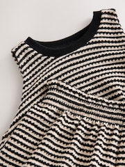 Black & White Puffball Crochet 100% Cotton Top and Shorts Set (3-16yrs) - Image 6 of 7