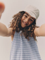 Blue Puffball Crochet 100% Cotton Top and Shorts Set (3-16yrs) - Image 3 of 10