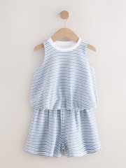 Blue Puffball Crochet 100% Cotton Top and Shorts Set (3-16yrs) - Image 6 of 10