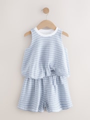 Blue Puffball Crochet 100% Cotton Top and Shorts Set (3-16yrs) - Image 7 of 10