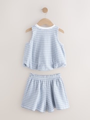 Blue Puffball Crochet 100% Cotton Top and Shorts Set (3-16yrs) - Image 8 of 10
